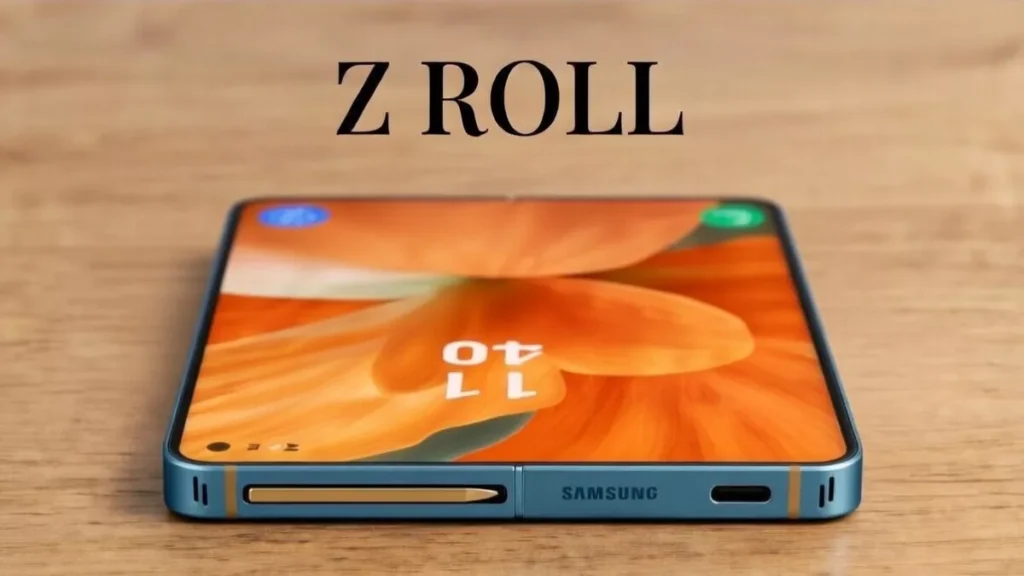Samsung Galaxy Z Roll futuristic rollable screen phone design and flexible OLED display